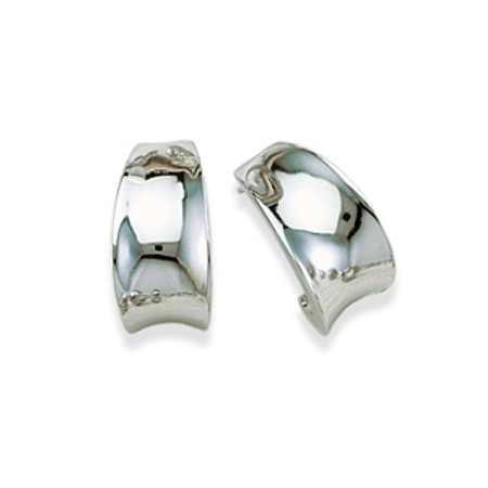 Sterling Silver Concave Shiny Hoops - Click Image to Close